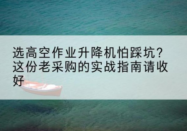 曲水高空作业升降机厂家推荐-选高空作业升降机怕踩坑？这份老采购的实战指南请收好