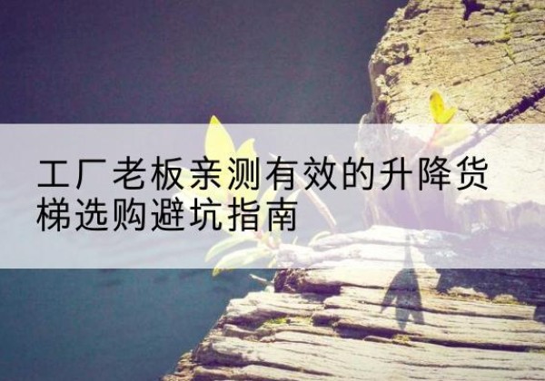 曲水升降货梯怎么选-工厂老板亲测有效的升降货梯选购避坑指南